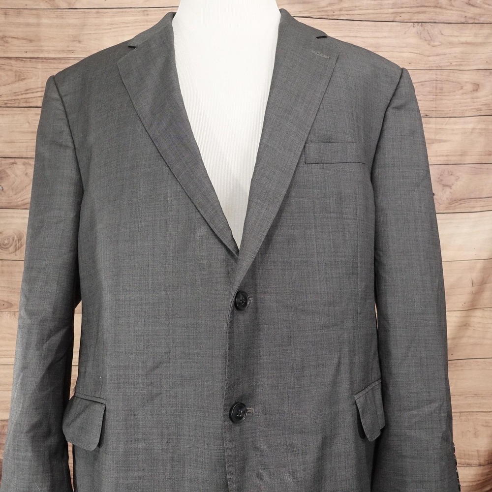 Peter Millar Suit Jacket Mens 50R Gray Wool 2 Button Notch Lapel Inner Pockets